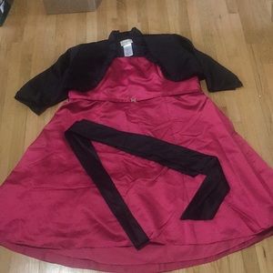 Davids bridal hot pink dress jacket and sash